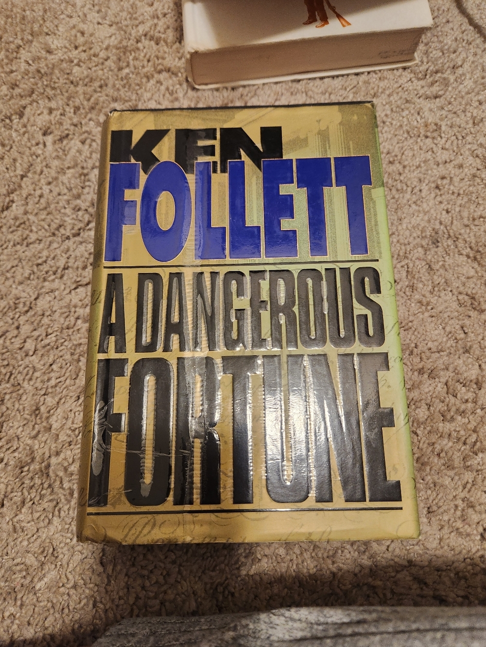 Ken Follett "A Dangerous Fortune" Hardcover Book - Gold and Blue Cover